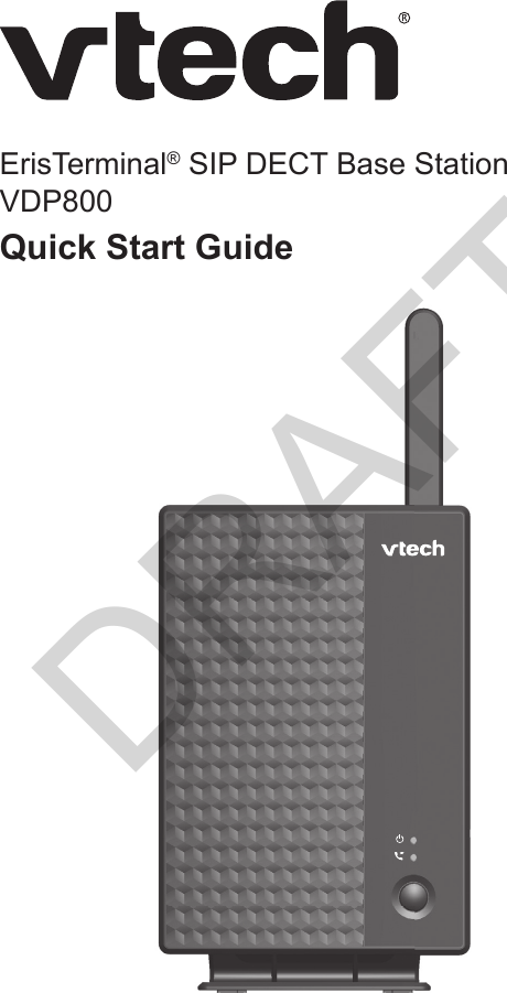 Page 1 of VTech Telecommunications 80-0899-00 SIP DECT Cordless Phone User Manual 