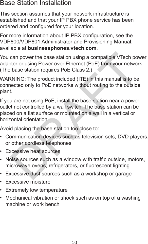 Page 10 of VTech Telecommunications 80-0899-00 SIP DECT Cordless Phone User Manual 