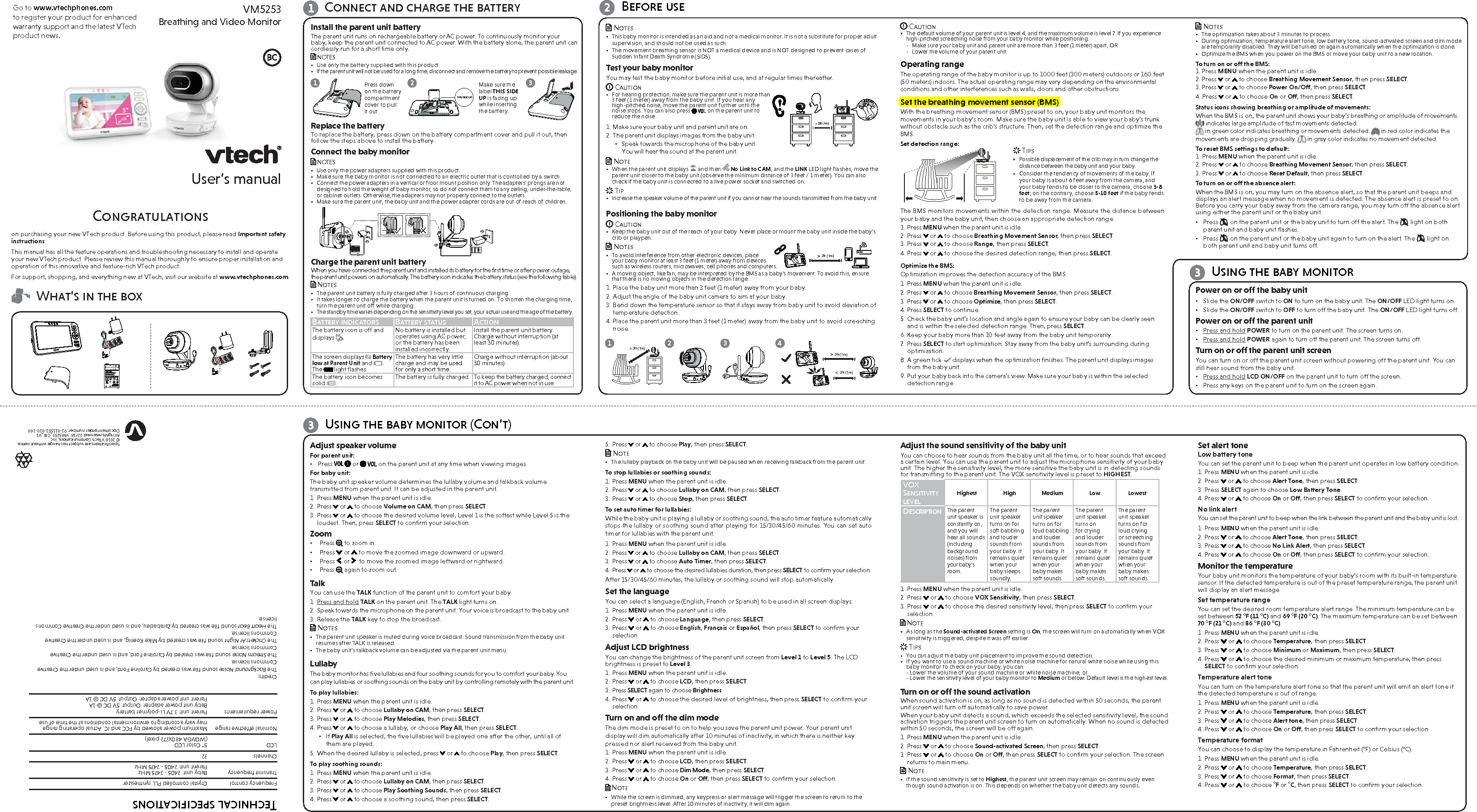 VTech 80150100 Breathing and Video Monitor Baby