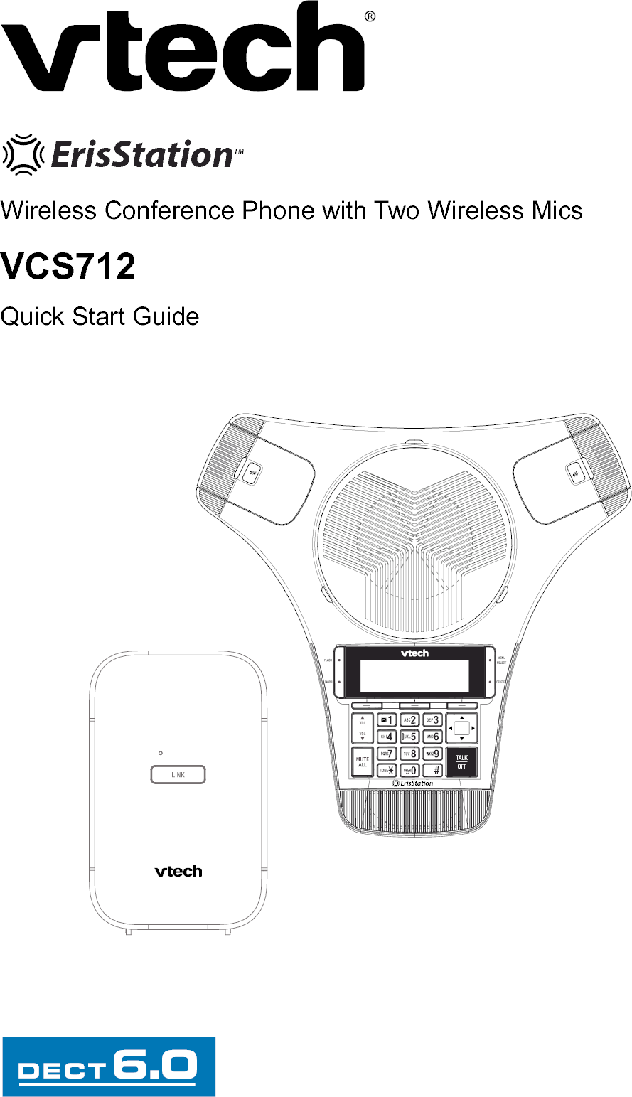 VTech 80170700 Wireless Conference Phone with Two