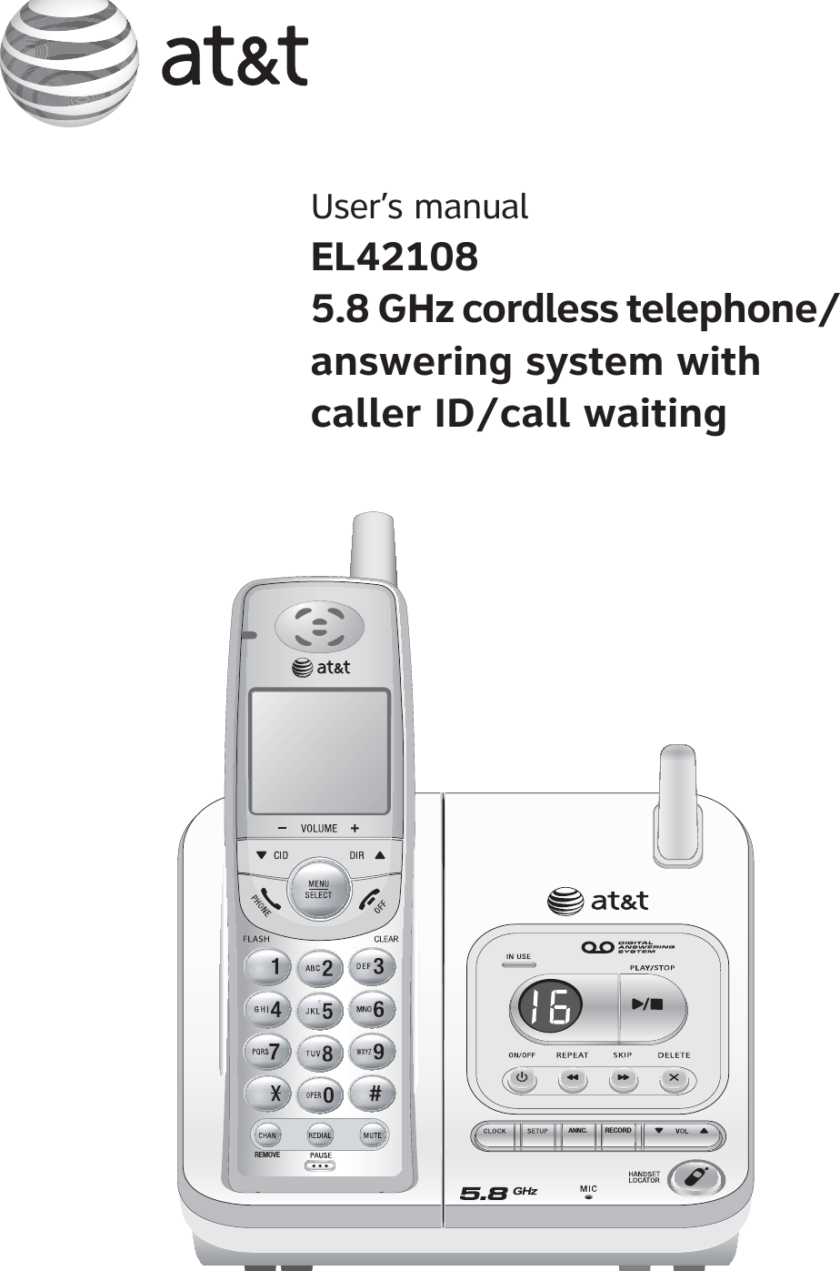 User’s manualEL421085.8 GHz cordless telephone/answering system withcaller ID/call waitingRECORDANNC.REMOVE