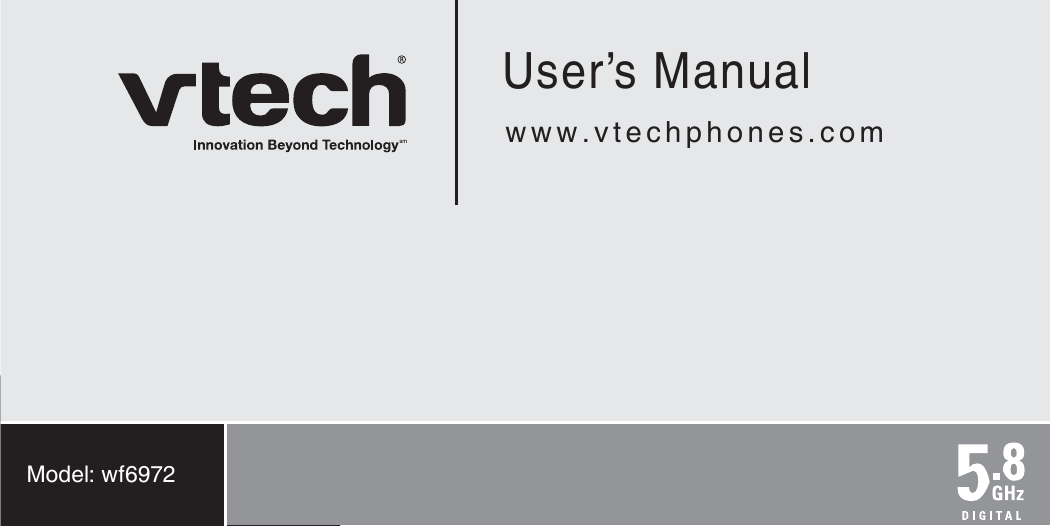 User’s Manualwww.vtechphones.comModel: wf6972