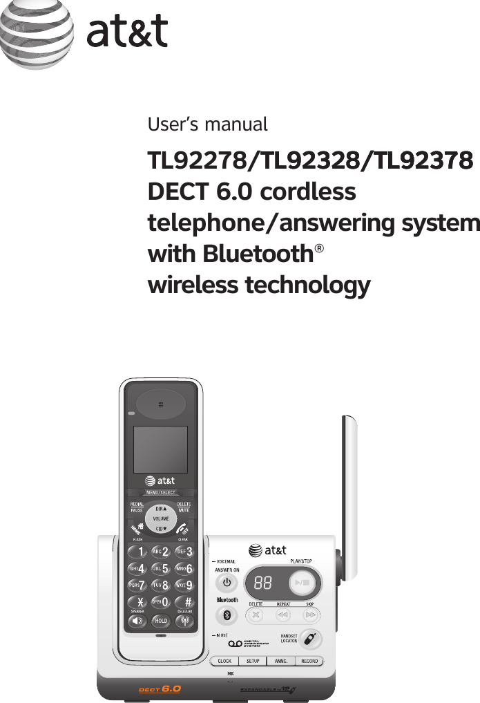 User’s manual TL92278/TL92�28/TL92�78TL92�28/TL92�78TL92�78 DECT 6.0 cordless telephone/answering system  with Bluetooth®wireless technology