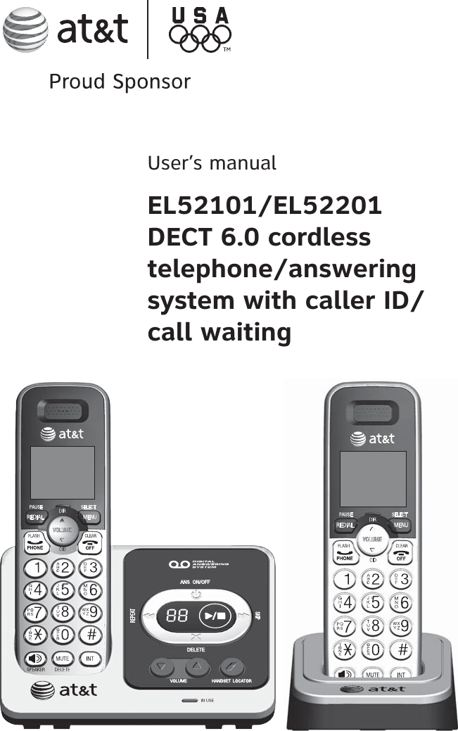 User’s manualEL52101/EL52201DECT 6.0 cordless telephone/answering system with caller ID/call waiting