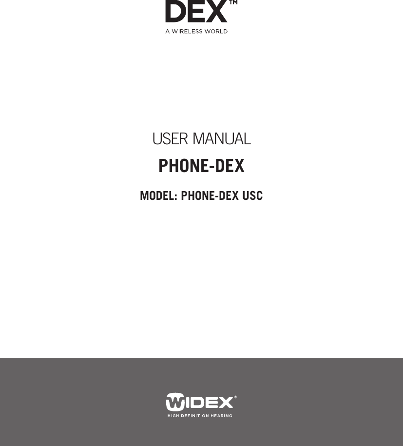 USER MANUALPHONE-DEXMODEL: PHONE-DEX USC
