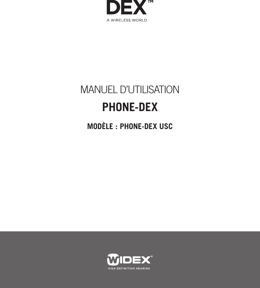 MANUEL D’UTILISATIONPHONE-DEXMODÈLE: PHONE-DEX USC