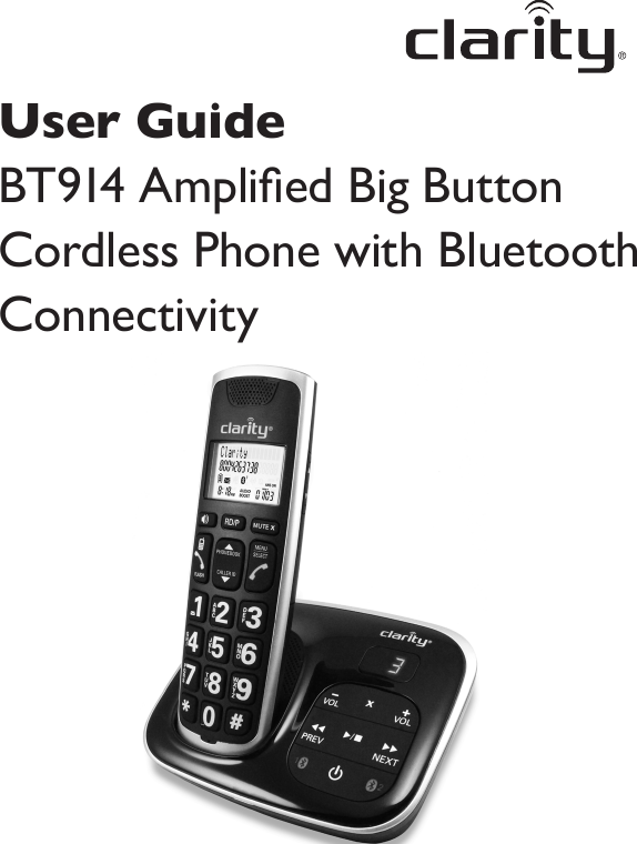 BT914 Amplied Big Button  Cordless Phone with Bluetooth ConnectivityUser Guide