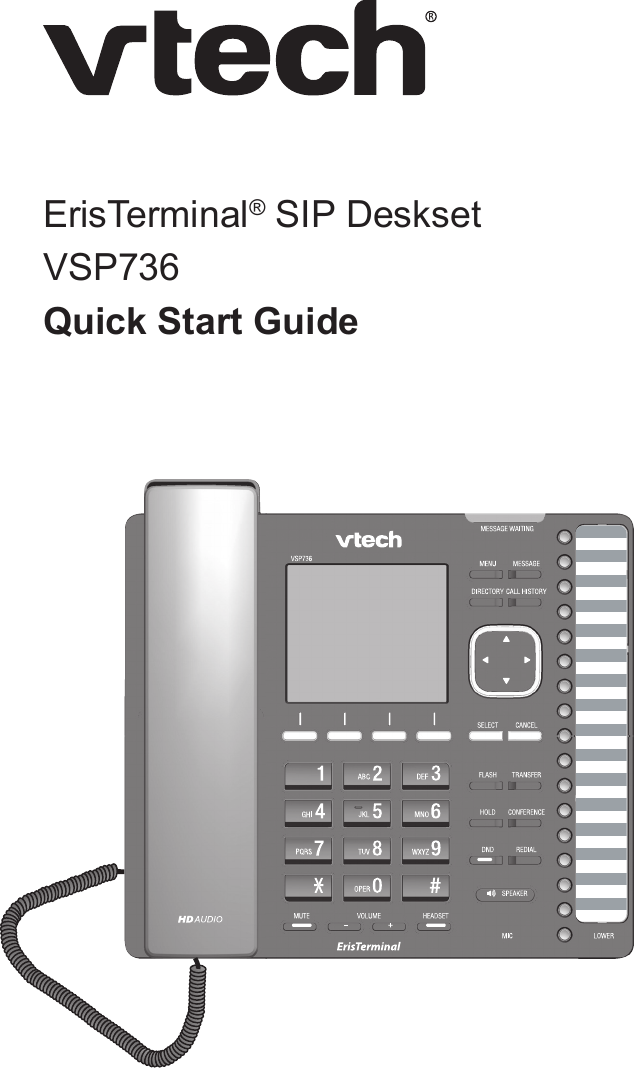 ErisTerminal® SIP DesksetVSP736Quick Start Guide