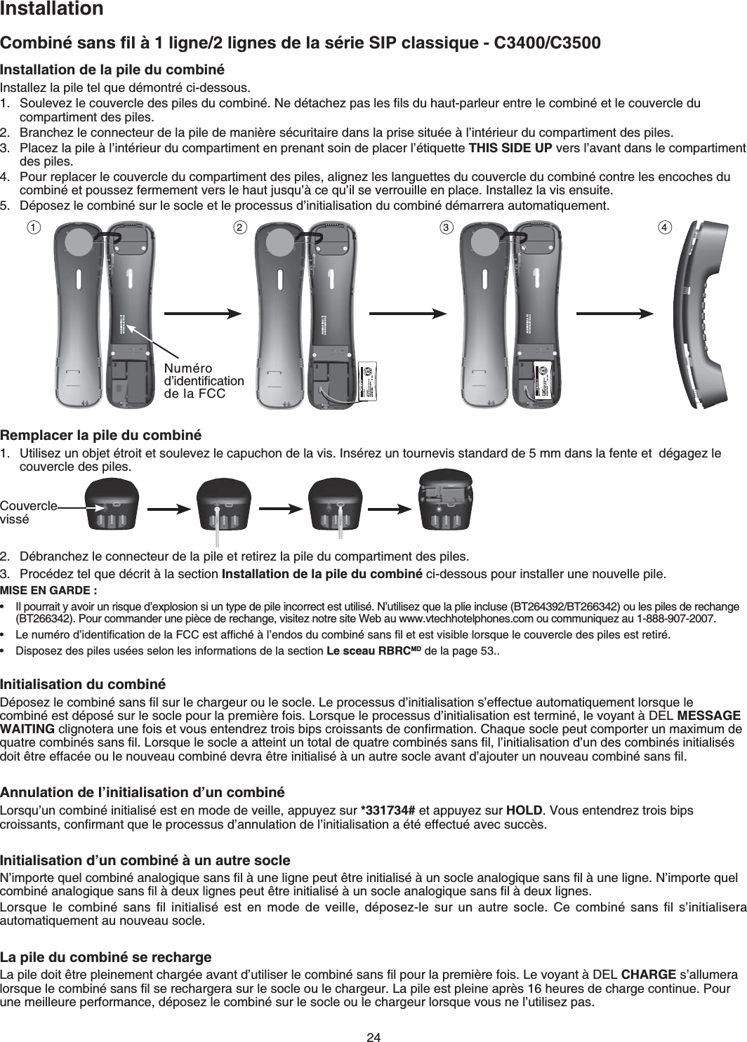 %QODKPÃUCPUſN´NKIPGNKIPGUFGNCUÃTKG5+2ENCUUKSWG - C3400/C3500InstallationMISE EN GARDE :+NRQWTTCKV[CXQKTWPTKUSWGFŏGZRNQUKQPUKWPV[RGFGRKNGKPEQTTGEVGUVWVKNKUÃ0ŏWVKNKUG\SWGNCRNKGKPENWUG$6$6QWNGURKNGUFGTGEJCPIG$62QWTEQOOCPFGTWPGRKÂEGFGTGEJCPIGXKUKVG\PQVTGUKVG9GDCWYYYXVGEJhotelRJQPGUEQOQWEQOOWPKSWG\CW..GPWOÃTQFŏKFGPVKſECVKQPFGNC(%%GUVCHſEJÃ´NŏGPFQUFWEQODKPÃUCPUſNGVGUVXKUKDNGNQTUSWGNGEQWXGTENGFGURKNGUGUVTGVKTÃ&amp;KURQUG\FGURKNGUWUÃGUUGNQPNGUKPHQTOCVKQPUFGNCUGEVKQP Le sceau RBRCMD FGNCRCIG•••Installation de la pile du combiné+PUVCNNG\NCRKNGVGNSWGFÃOQPVTÃEKFGUUQWU.5QWNGXG\NGEQWXGTENGFGURKNGUFWEQODKPÃ0GFÃVCEJG\RCUNGUſNUFWJCWVRCTNGWTGPVTGNGEQODKPÃGVNGEQWXGTENGFWEQORCTVKOGPVFGURKNGU.$TCPEJG\NGEQPPGEVGWTFGNCRKNGFGOCPKÂTGUÃEWTKVCKTGFCPUNCRTKUGUKVWÃG´NŏKPVÃTKGWTFWEQORCTVKOGPVFGURKNGU.2NCEG\NCRKNG´NŏKPVÃTKGWTFWEQORCTVKOGPVGPRTGPCPVUQKPFGRNCEGTNŏÃVKSWGVVG THIS SIDE UP XGTUNŏCXCPVFCPUNGEQORCTVKOGPVFGURKNGU.2QWTTGRNCEGTNGEQWXGTENGFWEQORCTVKOGPVFGURKNGUCNKIPG\NGUNCPIWGVVGUFWEQWXGTENGFWEQODKPÃEQPVTGNGUGPEQEJGUFWEQODKPÃGVRQWUUG\HGTOGOGPVXGTUNGJCWVLWUSWŏ´EGSWŏKNUGXGTTQWKNNGGPRNCEG+PUVCNNG\NCXKUGPUWKVG.&amp;ÃRQUG\NGEQODKPÃUWTNGUQENGGVNGRTQEGUUWUFŏKPKVKCNKUCVKQPFWEQODKPÃFÃOCTTGTCCWVQOCVKSWGOGPV.Remplacer la pile du combiné7VKNKUG\WPQDLGVÃVTQKVGVUQWNGXG\NGECRWEJQPFGNCXKU+PUÃTG\WPVQWTPGXKUUVCPFCTFFGOOFCPUNCHGPVGGVFÃICIG\NGEQWXGTENGFGURKNGU.&amp;ÃDTCPEJG\NGEQPPGEVGWTFGNCRKNGGVTGVKTG\NCRKNGFWEQORCTVKOGPVFGURKNGU.2TQEÃFG\VGNSWGFÃETKV´NCUGEVKQP Installation de la pile du combiné EKFGUUQWURQWTKPUVCNNGTWPGPQWXGNNGRKNG.3.3.00-600H-087WE:DICCF00700H08-B5311:CIBY 102100-600H-087WE:DICCF00700H08-B5311:CIBY 102100-600H-087WE:DICCF00700H08-B5311:CI  3Initialisation du combiné&amp;ÃRQUG\NGEQODKPÃUCPUſNUWTNGEJCTIGWTQWNGUQENG.GRTQEGUUWUFŏKPKVKCNKUCVKQPUŏGHHGEVWGCWVQOCVKSWGOGPVNQTUSWGNGEQODKPÃGUVFÃRQUÃUWTNGUQENGRQWTNCRTGOKÂTGHQKU.QTUSWGNGRTQEGUUWUFŏKPKVKCNKUCVKQPGUVVGTOKPÃNGXQ[CPV´&amp;&apos;. MESSAGEWAITING ENKIPQVGTCWPGHQKUGVXQWUGPVGPFTG\VTQKUDKRUETQKUUCPVUFGEQPſTOCVKQP%JCSWGUQENGRGWVEQORQTVGTWPOCZKOWOFGSWCVTGEQODKPÃUUCPUſN.QTUSWGNGUQENGCCVVGKPVWPVQVCNFGSWCVTGEQODKPÃUUCPUſNNŏKPKVKCNKUCVKQPFŏWPFGUEQODKPÃUKPKVKCNKUÃUFQKVÄVTGGHHCEÃGQWNGPQWXGCWEQODKPÃFGXTCÄVTGKPKVKCNKUÃ´WPCWVTGUQENGCXCPVFŏCLQWVGTWPPQWXGCWEQODKPÃUCPUſN.Annulation de l’initialisation d’un combiné.QTUSWŏWPEQODKPÃKPKVKCNKUÃGUVGPOQFGFGXGKNNGCRRW[G\UWT*331734# GVCRRW[G\UWT HOLD.8QWUGPVGPFTG\VTQKUDKRUETQKUUCPVUEQPſTOCPVSWGNGRTQEGUUWUFŏCPPWNCVKQPFGNŏKPKVKCNKUCVKQPCÃVÃGHHGEVWÃCXGEUWEEÂU.+PKVKCNKUCVKQPFŏWPEQODKPÃ´WPCWVTGUQENG0ŏKORQTVGSWGNEQODKPÃCPCNQIKSWGUCPUſN´WPGNKIPGRGWVÄVTGKPKVKCNKUÃ´WPUQENGCPCNQIKSWGUCPUſN´WPGNKIPG0ŏKORQTVGSWGNEQODKPÃCPCNQIKSWGUCPUſN´FGWZNKIPGURGWVÄVTGKPKVKCNKUÃ´WPUQENGCPCNQIKSWGUCPUſN´FGWZNKIPGU..QTUSWGNG EQODKPÃUCPUſN KPKVKCNKUÃGUV GP OQFGFG XGKNNGFÃRQUG\NGUWT WPCWVTG UQENG %GEQODKPÃ UCPUſNUŏKPKVKCNKUGTCCWVQOCVKSWGOGPVCWPQWXGCWUQENG.La pile du combiné se recharge.CRKNGFQKVÄVTGRNGKPGOGPVEJCTIÃGCXCPVFŏWVKNKUGTNGEQODKPÃUCPUſNRQWTNCRTGOKÂTGHQKU.GXQ[CPV´&amp;&apos;. CHARGE UŏCNNWOGTCNQTUSWGNGEQODKPÃUCPUſNUGTGEJCTIGTCUWTNGUQENGQWNGEJCTIGWT.CRKNGGUVRNGKPGCRTÂUJGWTGUFGEJCTIGEQPVKPWG2QWTWPGOGKNNGWTGRGTHQTOCPEGFÃRQUG\NGEQODKPÃUWTNGUQENGQWNGEJCTIGWTNQTUSWGXQWUPGNŏWVKNKUG\RCU.0WOÃTQFŏKFGPVKHKECVKQPFGNC(%%%QWXGTENGXKUUÃ