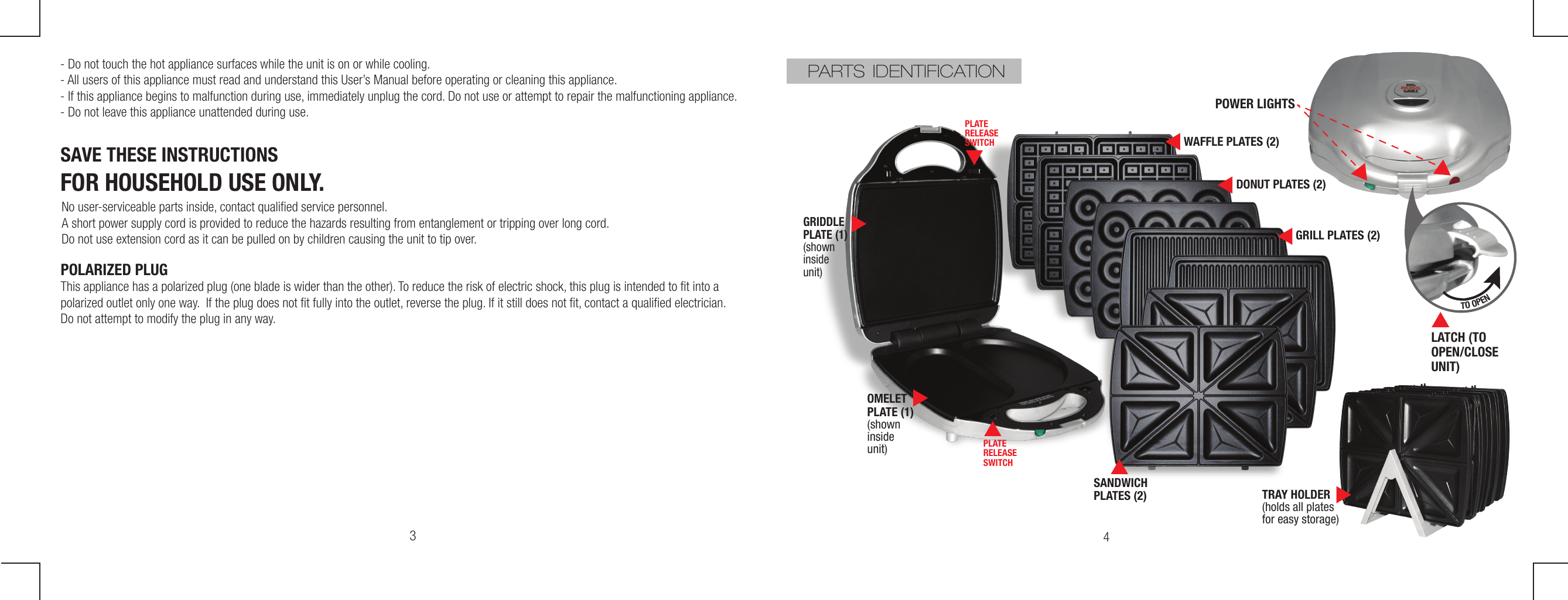 Van Hauser Big Boss Grill Deluxe 8204 Users Manual Instructions