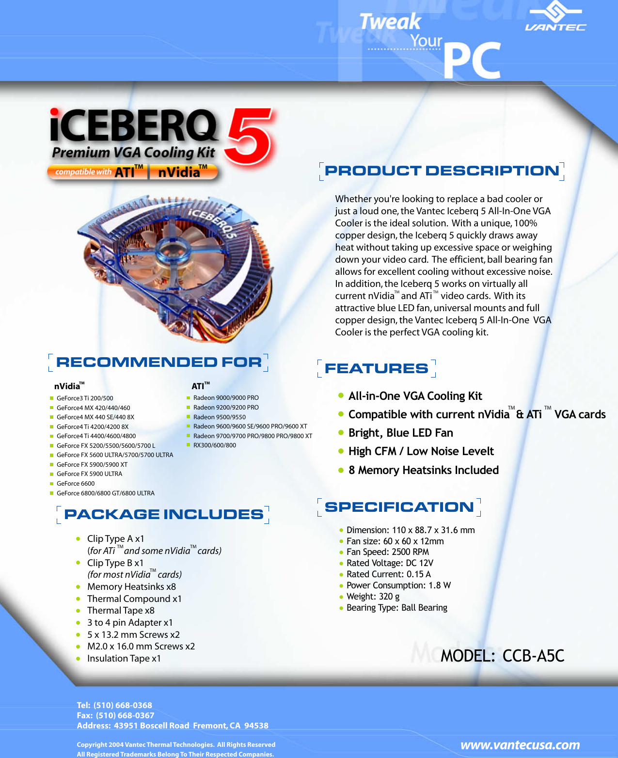 Page 1 of 1 - Vantec Vantec-Iceberq-5-Ccb-A5C-Users-Manual- Uv_led2  Vantec-iceberq-5-ccb-a5c-users-manual