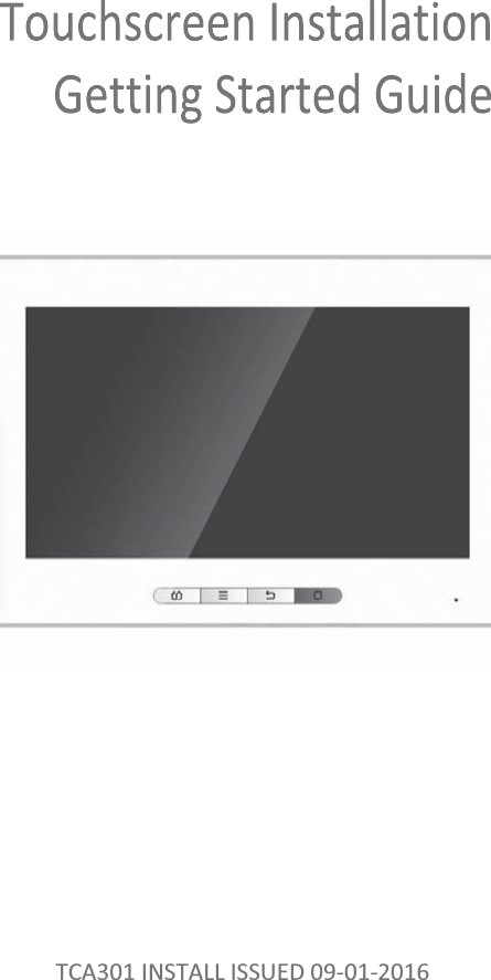 TCA301 INSTALL ISSUED 09-01-2016