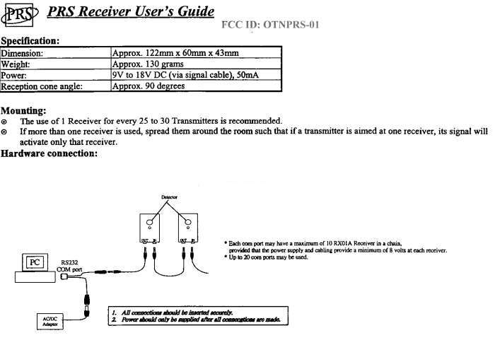Personal Response System User Manual