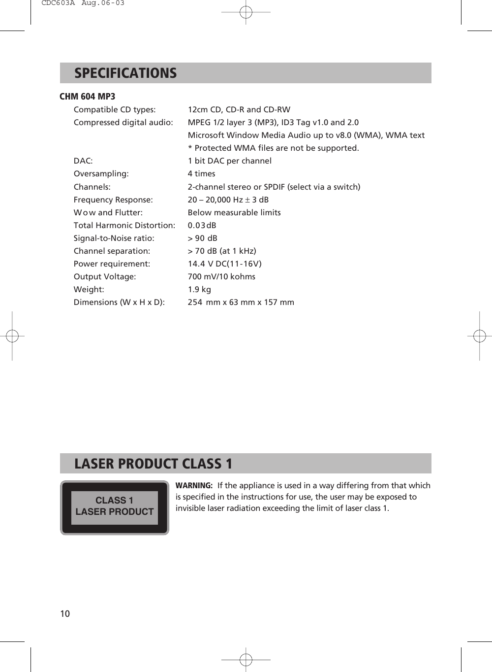 Page 12 of 12 - Vdo-Dayton Vdo-Dayton-Chm-604-Mp3-Users-Manual-  Vdo-dayton-chm-604-mp3-users-manual