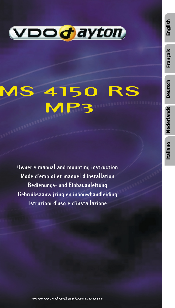 Vdo Dayton Ms 4150 Rs Users Manual Mp3 1 Din Radio Navigation