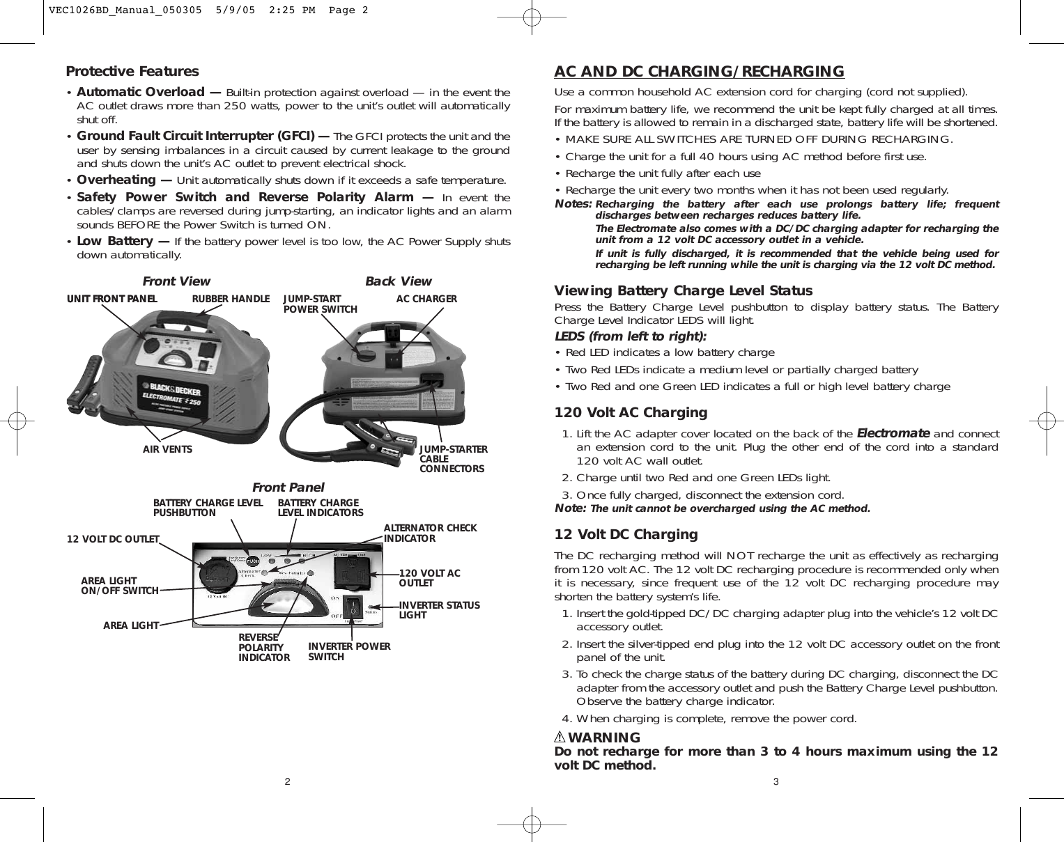 Page 4 of 6 - Vector Vector-Electromate-250-Users-Manual-  Vector-electromate-250-users-manual