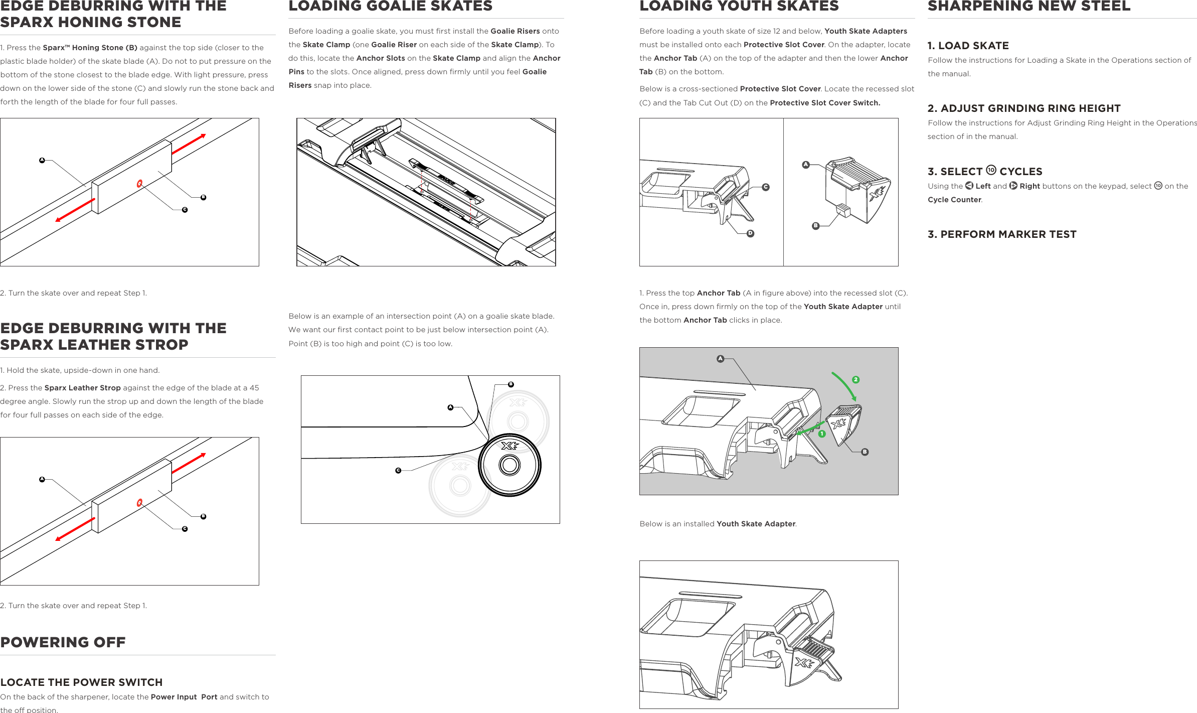 Velasa Sports ES100 Sparx ES100 is a Skate Sharpener User Manual