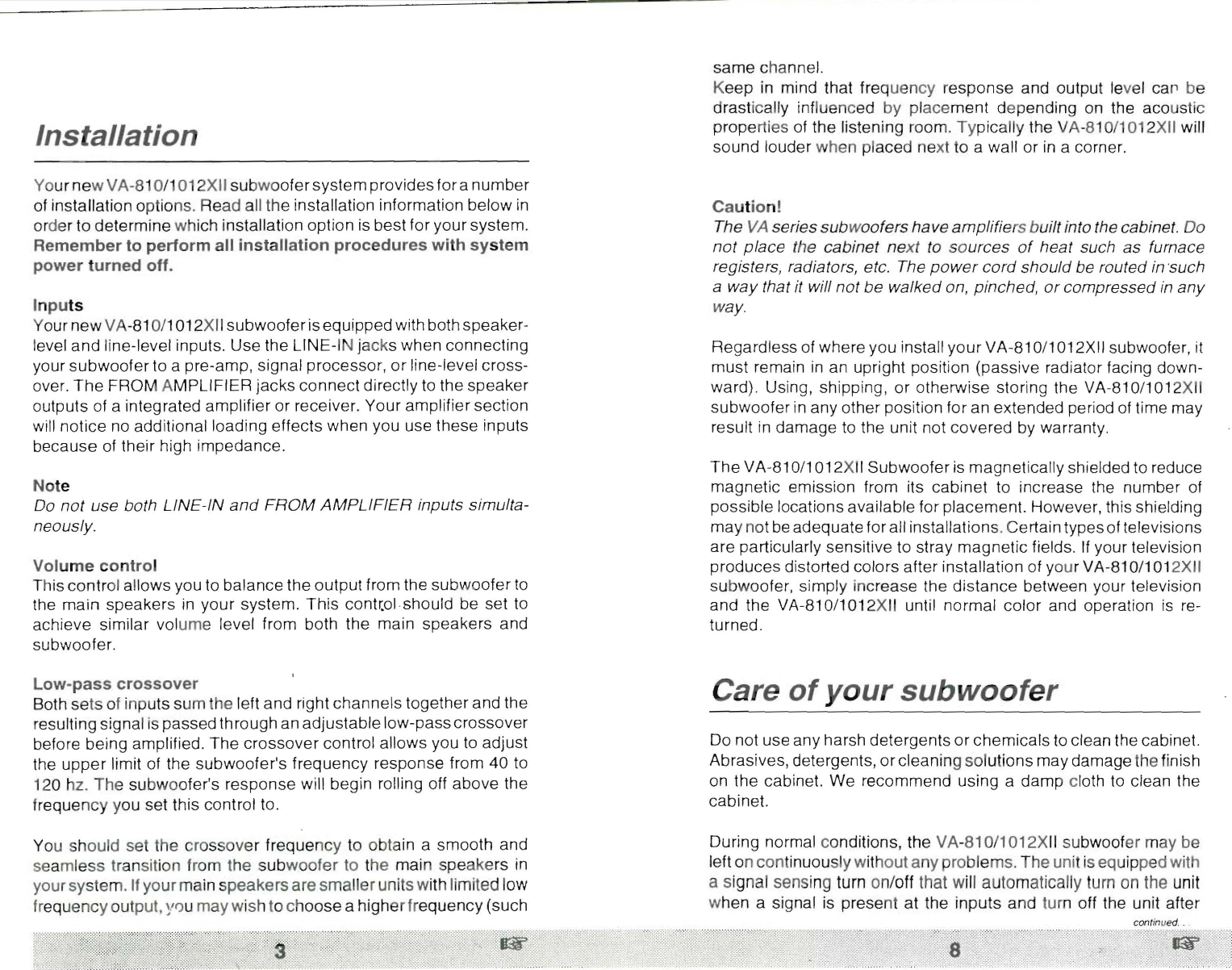 Page 4 of 6 - Velodyne-Acoustics Velodyne-Acoustics-810-Users-Manual-  Velodyne-acoustics-810-users-manual