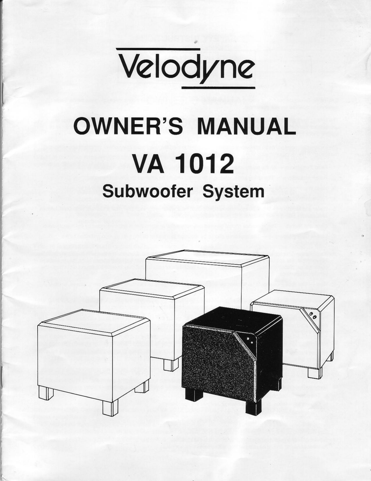 Page 1 of 10 - Velodyne-Acoustics Velodyne-Acoustics-Va-1012-Users-Manual- Velodyne-acoustics-va-1012-users-manual