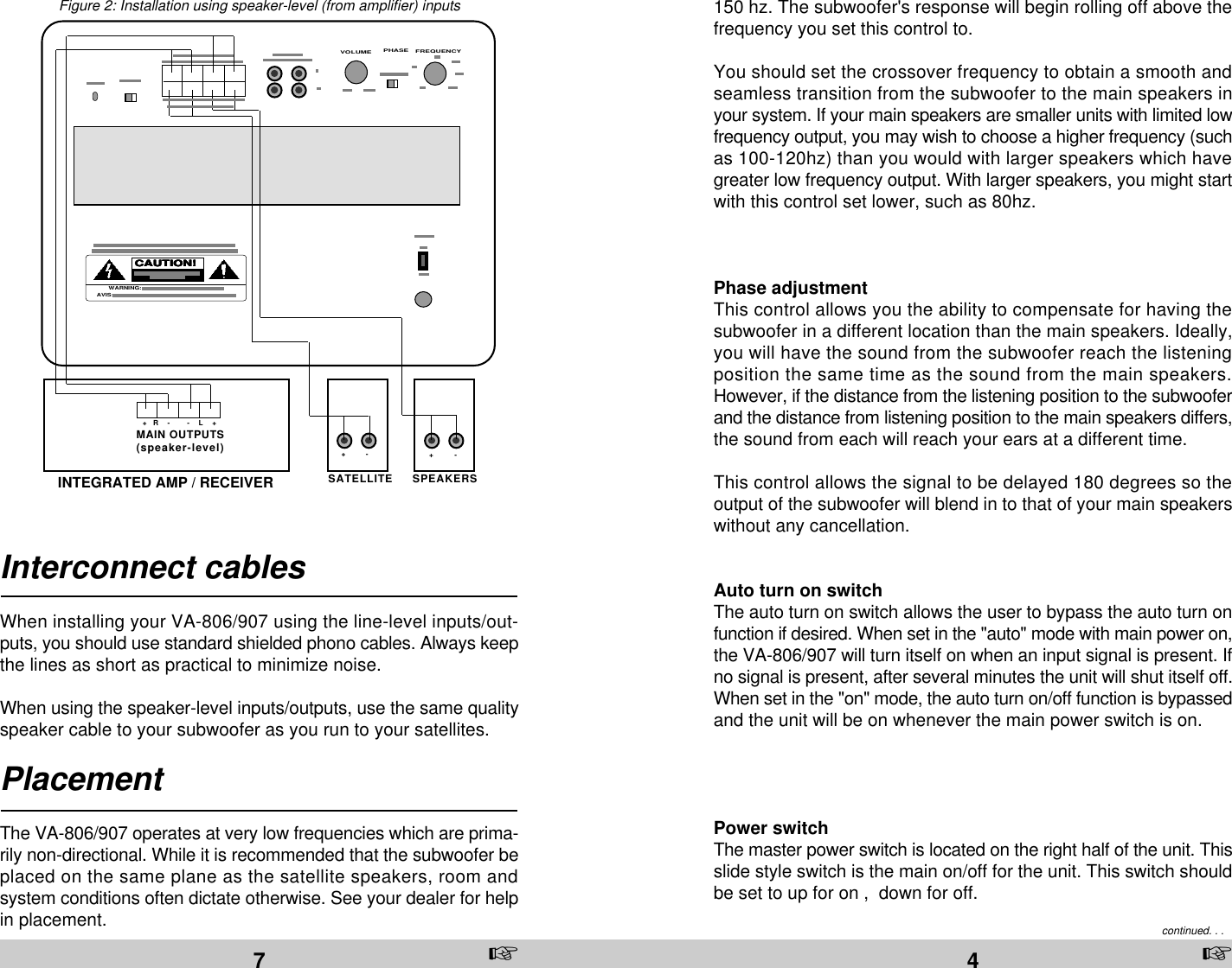 Page 5 of 6 - Velodyne-Acoustics Velodyne-Acoustics-Va-806-907-Users-Manual-  Velodyne-acoustics-va-806-907-users-manual