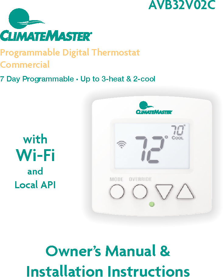 Venstar SKYPORT10 Thermostat with WiFi capabilities User Manual