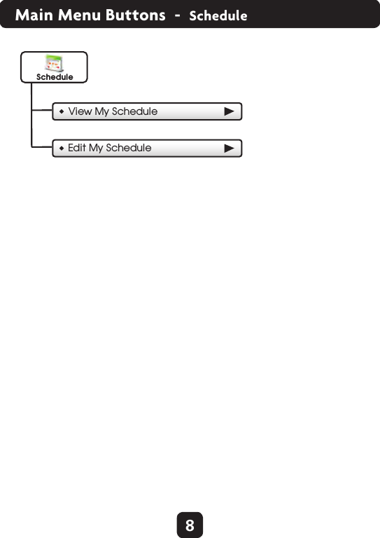 8Main Menu Buttons  -  ScheduleScheduleView My ScheduleEdit My Schedule