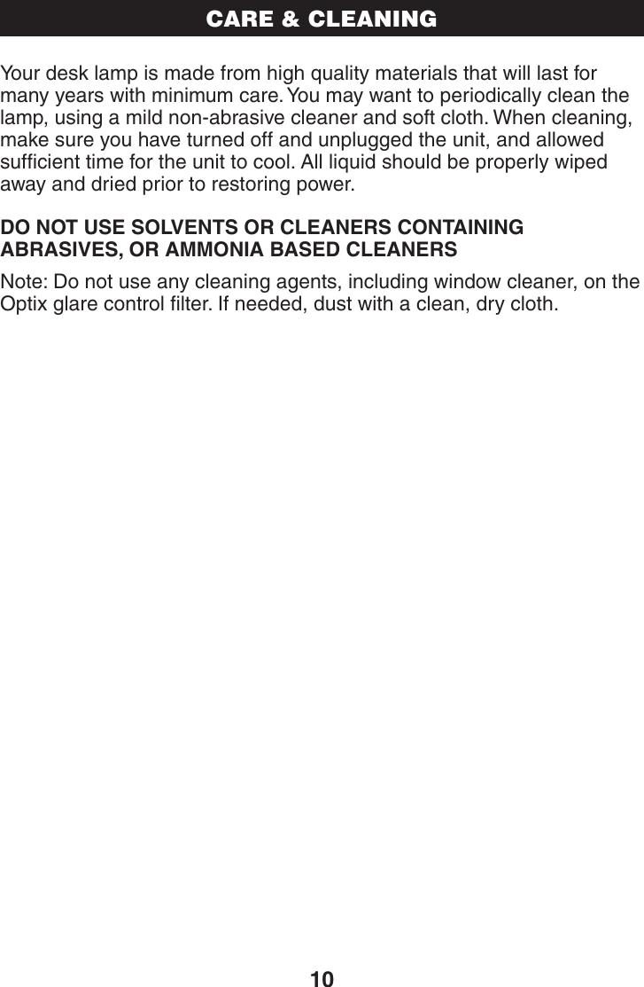 Page 10 of 12 - Verilux Verilux-Vd03-Users-Manual- VD03_Man_Rev3  Verilux-vd03-users-manual