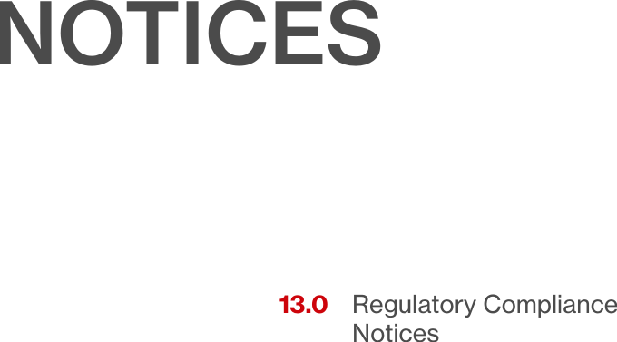 Regulatory Compliance Notices13.0NOTICES13/