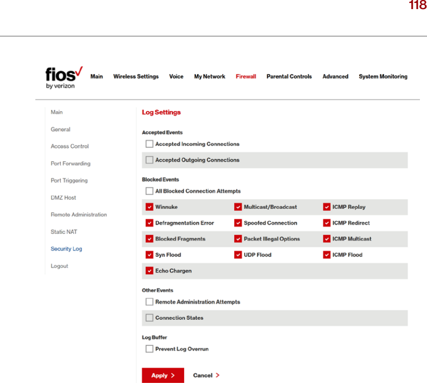 118verizon.com/ﬁos      |      ©2016 Verizon. All Rights Reserved./ CONFIGURINGSECURITY SETTINGS