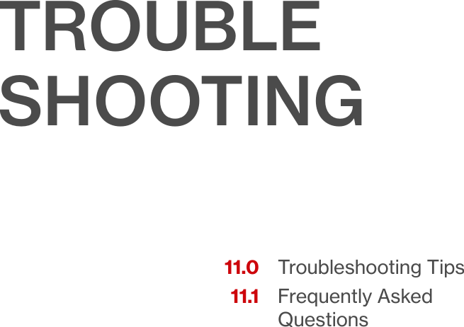 Troubleshooting TipsFrequently Asked Questions11.011.1TROUBLE SHOOTING11/