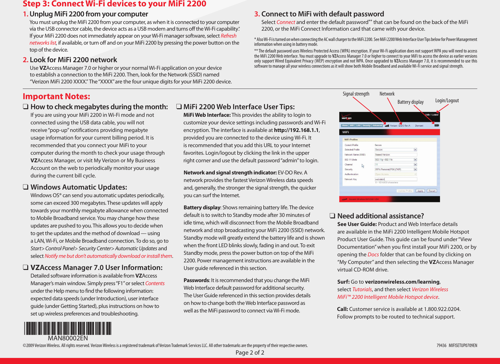 Page 2 of 2 - Verizon Verizon-Mifi-2200-Users-Manual- ADVT-79436-LR-Get Started Guide MiFi POD  Verizon-mifi-2200-users-manual