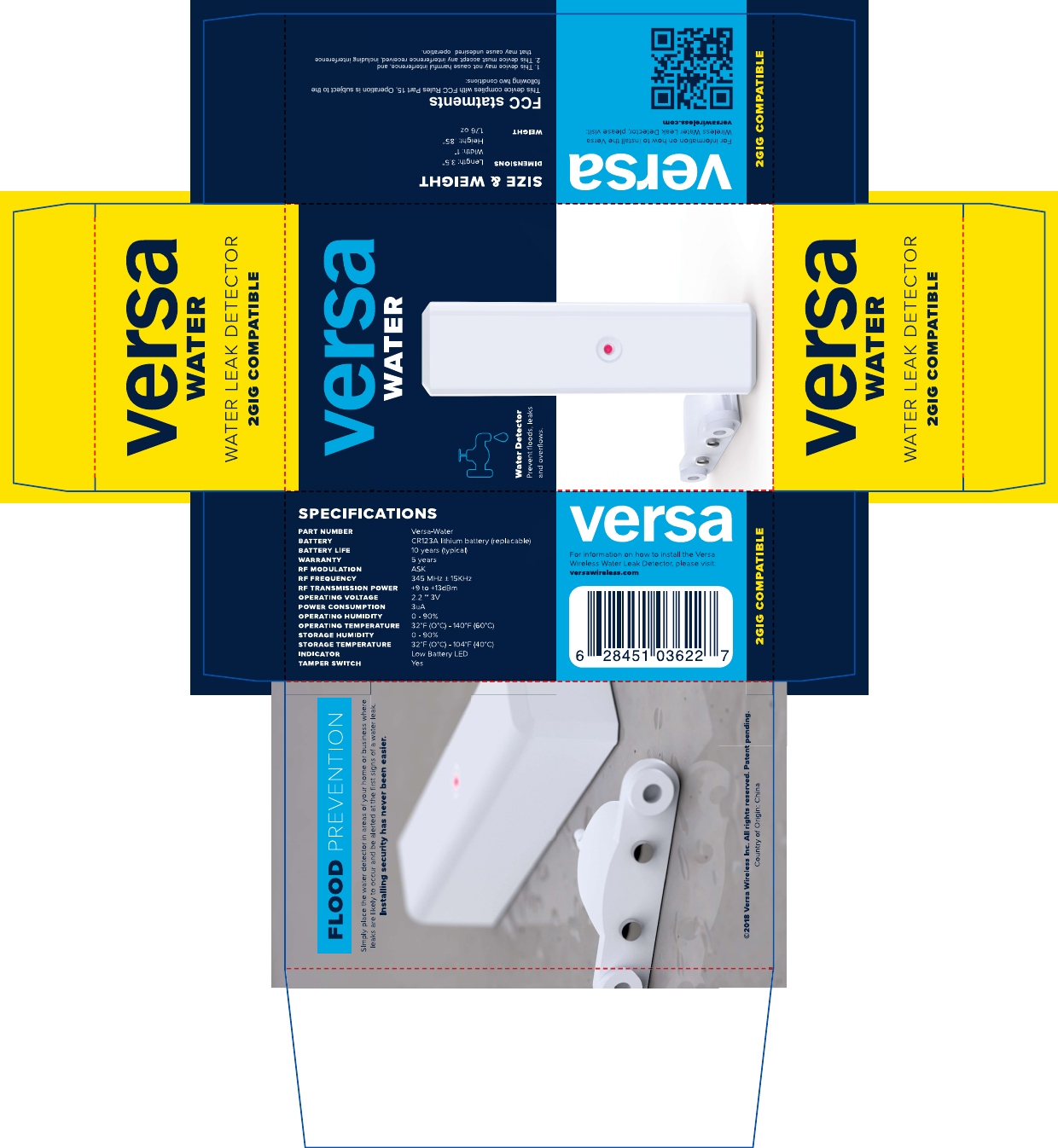 Page 1 of Versa Wireless WATERH Versa Water User Manual Versa Water Box 2GIG rev 1 0 OULTINES