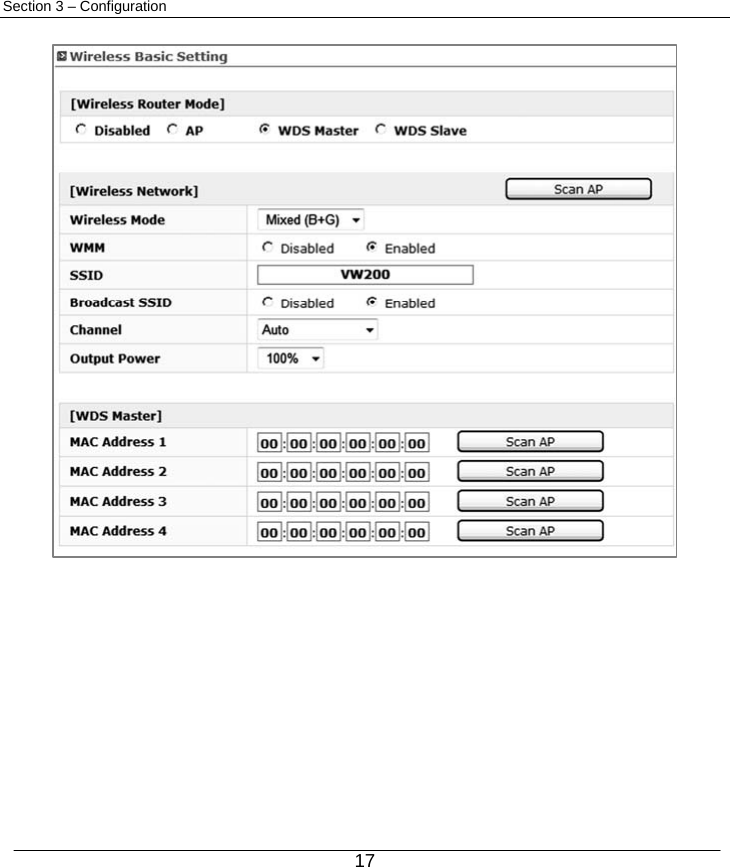  17 Section 3 – Configuration   