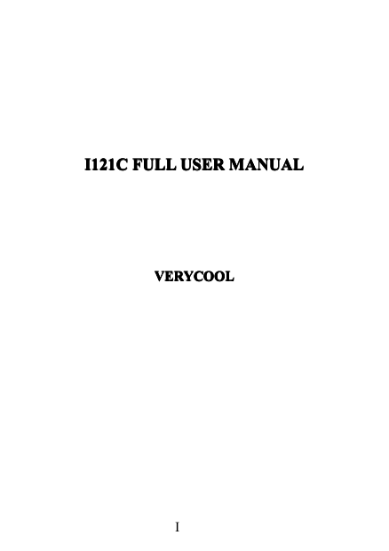 II121CI121CI121CI121C FULLFULLFULLFULL USERUSERUSERUSER MANUALMANUALMANUALMANUALVERYCOOLVERYCOOLVERYCOOLVERYCOOL