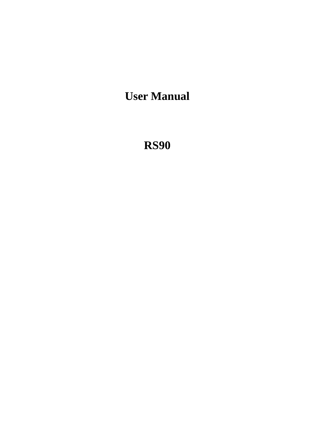     User Manual     RS90                             