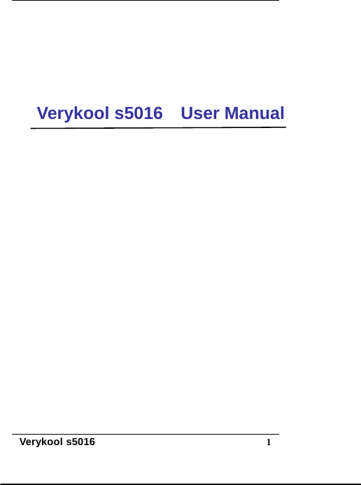   Verykool s5016  1   Verykool s5016  User Manual 