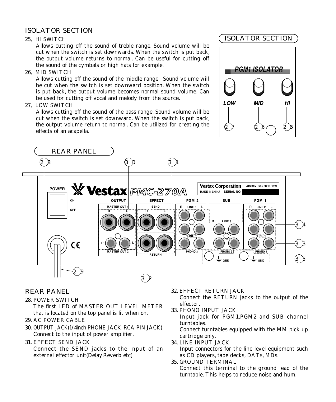 Page 7 of 8 - Vestax Vestax-Pmc-270A-Users-Manual- PMC-270AE  Vestax-pmc-270a-users-manual