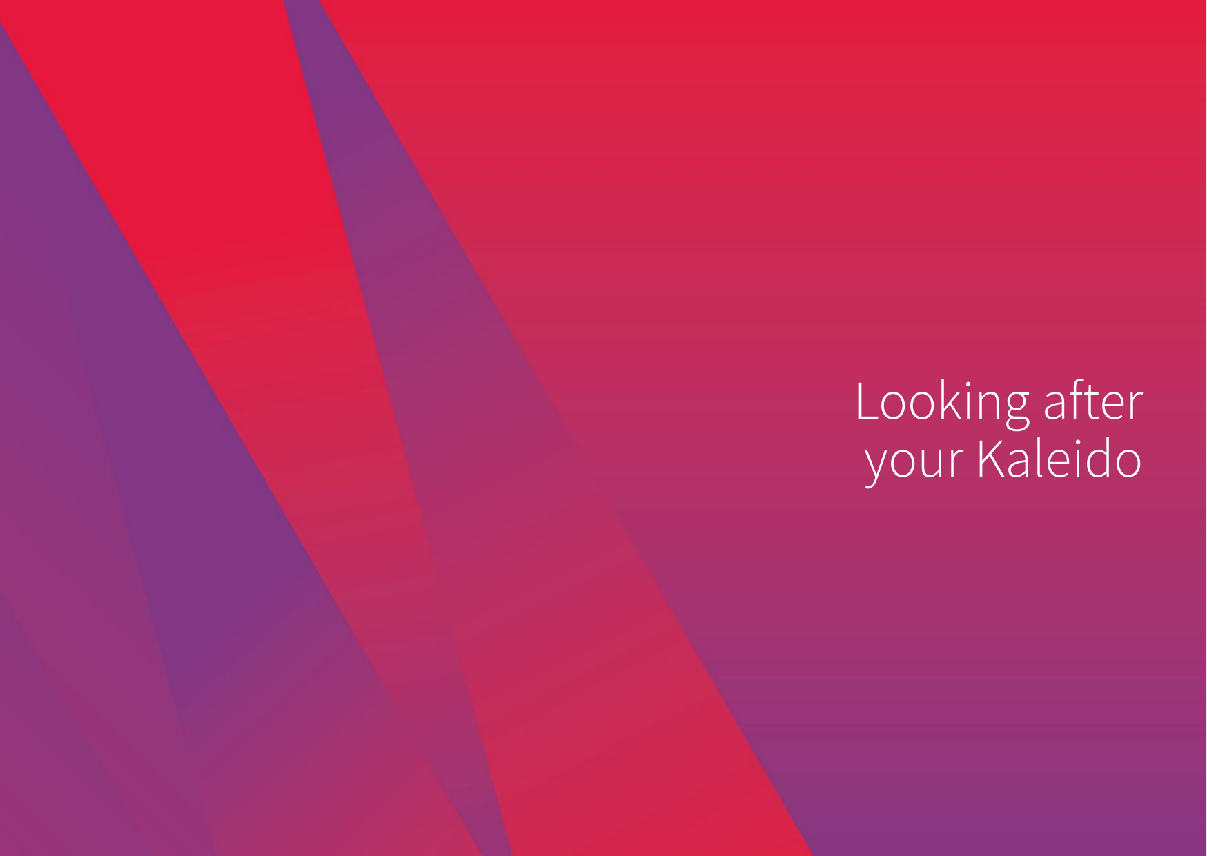 Looking after your Kaleido 