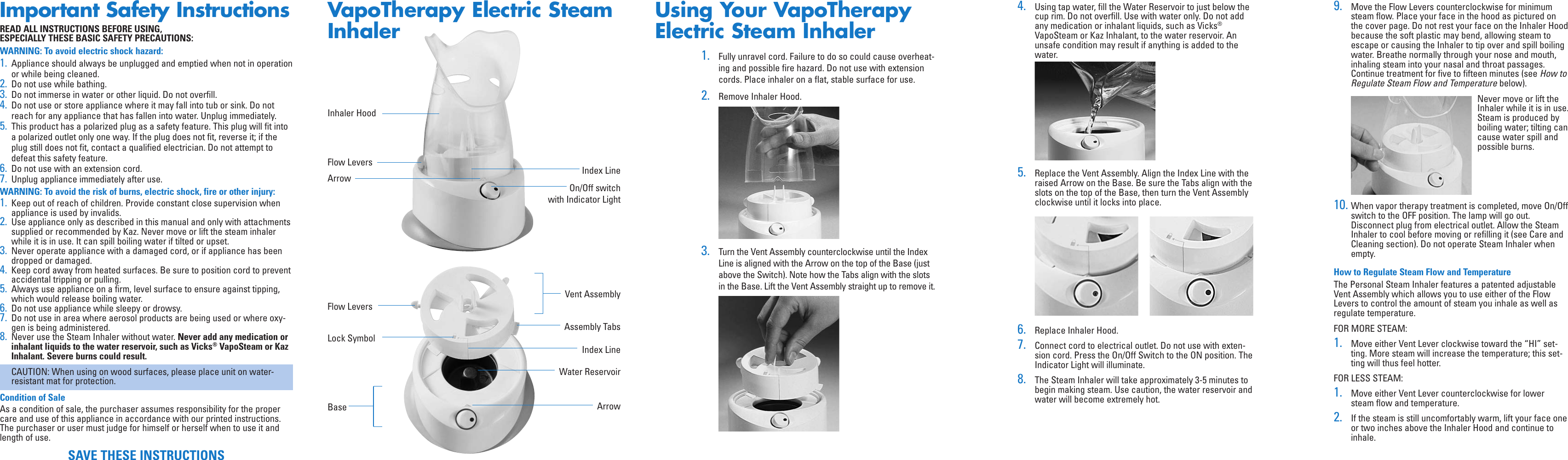 Vicks V1200 Owner S Manual