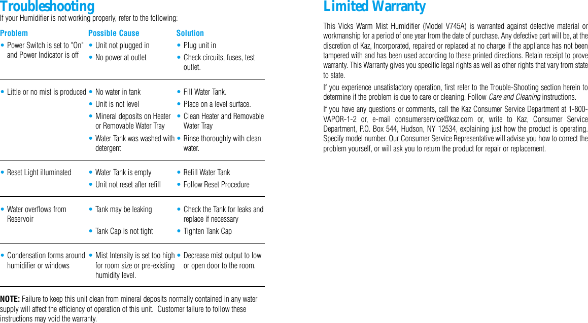 Page 5 of 5 - Vicks Vicks-V745A-Use-And-Care-Manual- ManualsLib - Makes It Easy To Find Manuals Online!  Vicks-v745a-use-and-care-manual