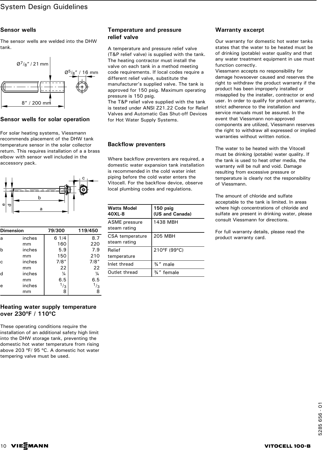 Page 10 of 12 - Viessmann Viessmann-Vitocell-100-B-Technical-Manual- 5285 656 - 01  Viessmann-vitocell-100-b-technical-manual