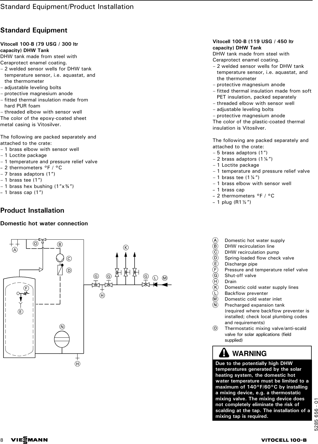 Page 8 of 12 - Viessmann Viessmann-Vitocell-100-B-Technical-Manual- 5285 656 - 01  Viessmann-vitocell-100-b-technical-manual