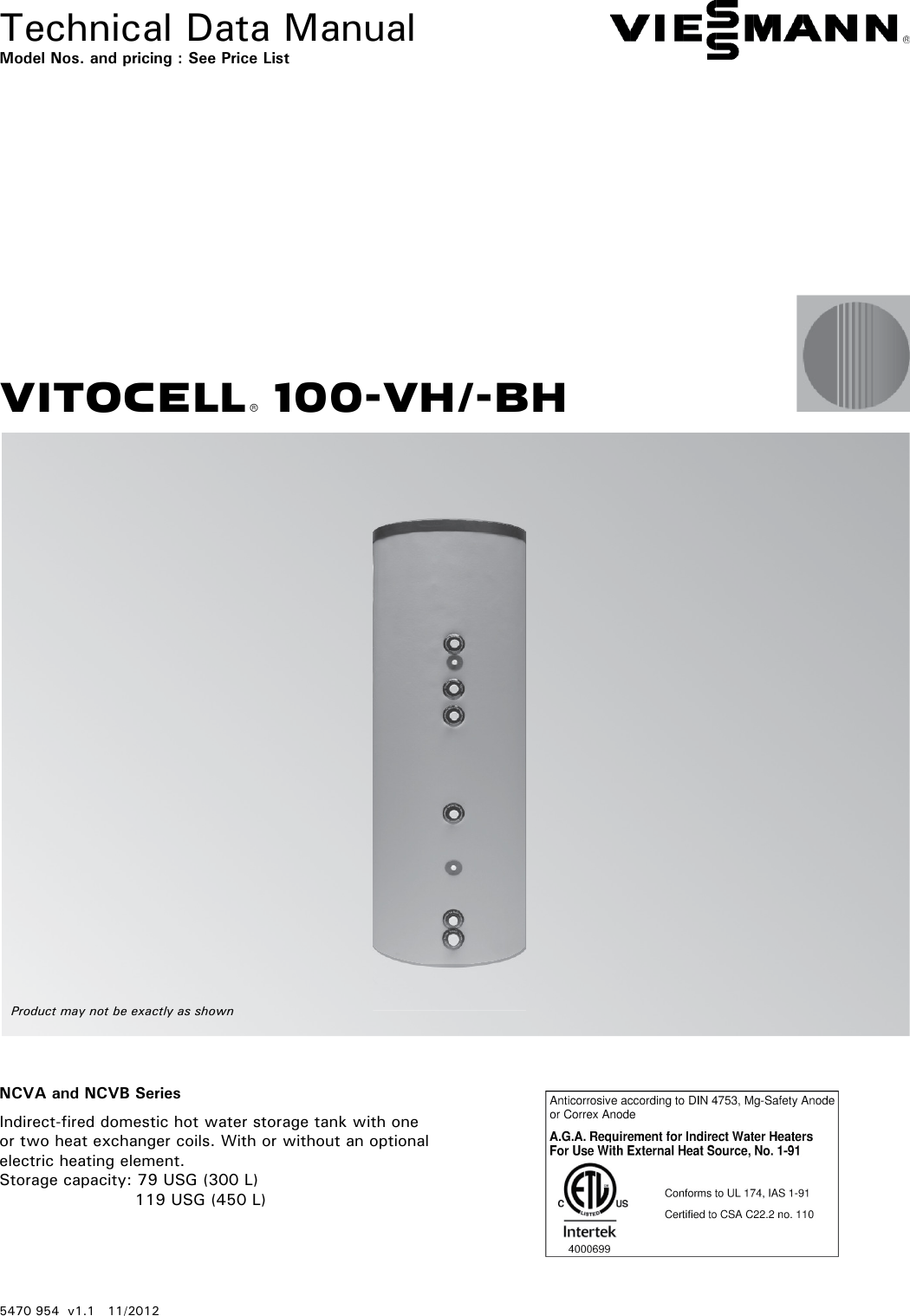 Viessmann Vitocell 100 Vh Bh Technical Manual 5470 954 V1.1 — free download