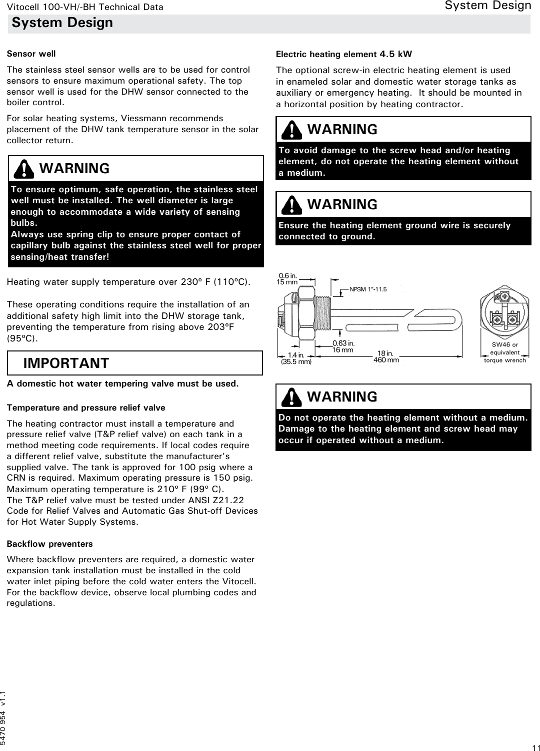 Page 11 of 12 - Viessmann Viessmann-Vitocell-100-Vh-Bh-Technical-Manual- 5470 954 V1.1  Viessmann-vitocell-100-vh-bh-technical-manual