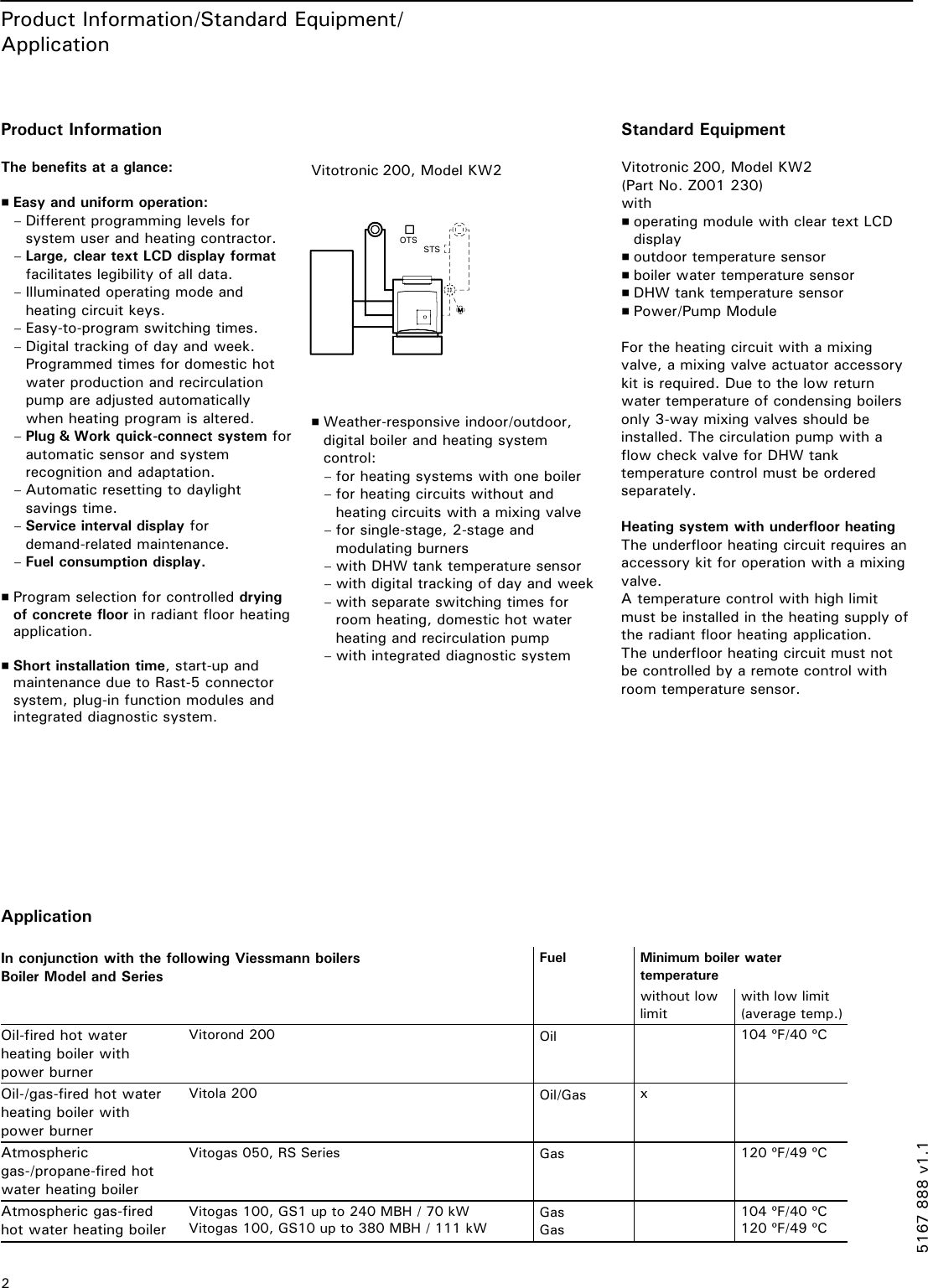 Page 2 of 8 - Viessmann Viessmann-Vitotronic-200-300-Technical-Manual- 5167 888 V1.1  Viessmann-vitotronic-200-300-technical-manual