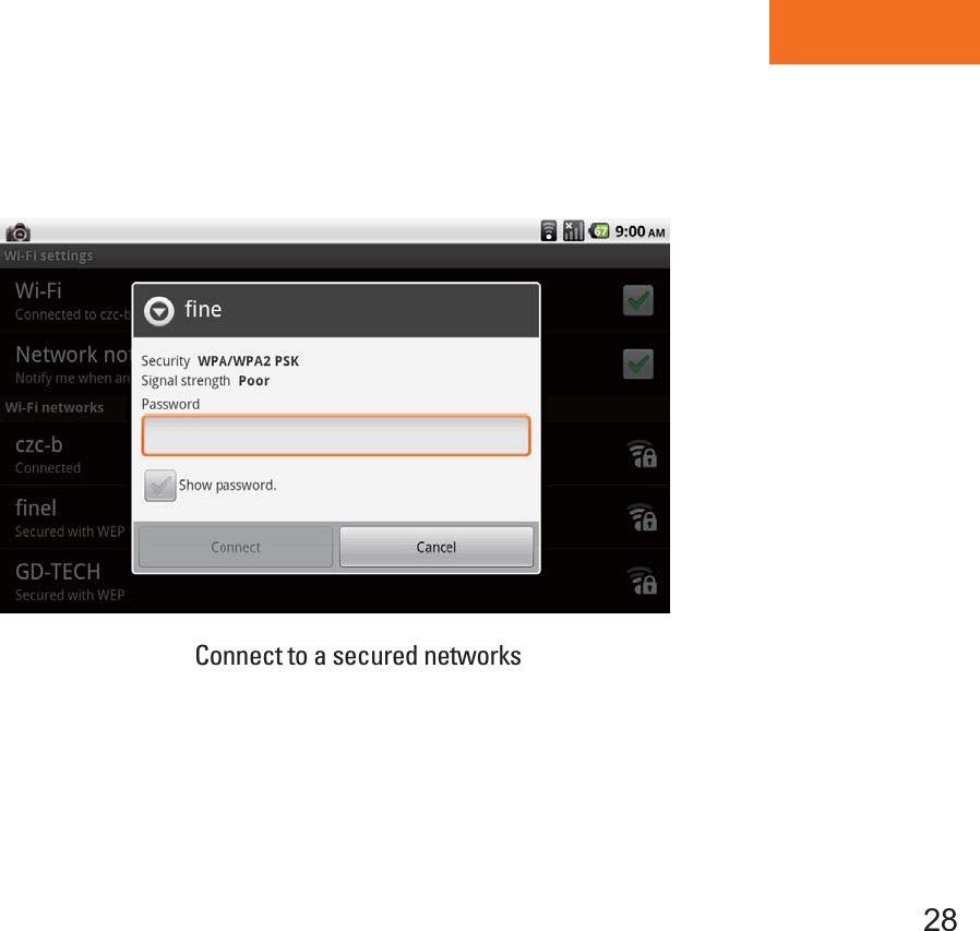 Tablet PC28Connect to a secured networks