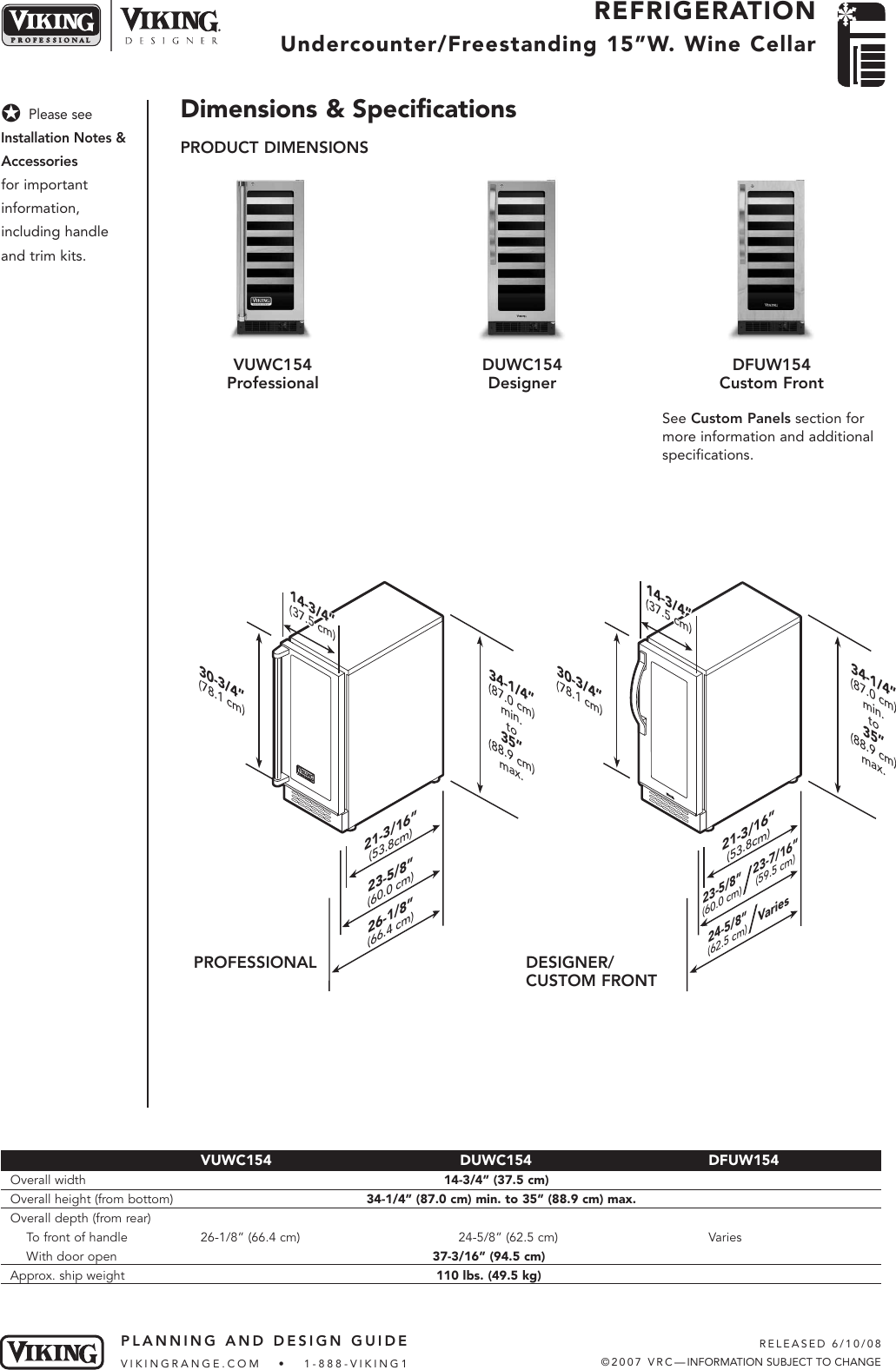 Page 2 of 5 - Viking Viking-Dfuw154-Users-Manual- Design Considerations  Viking-dfuw154-users-manual