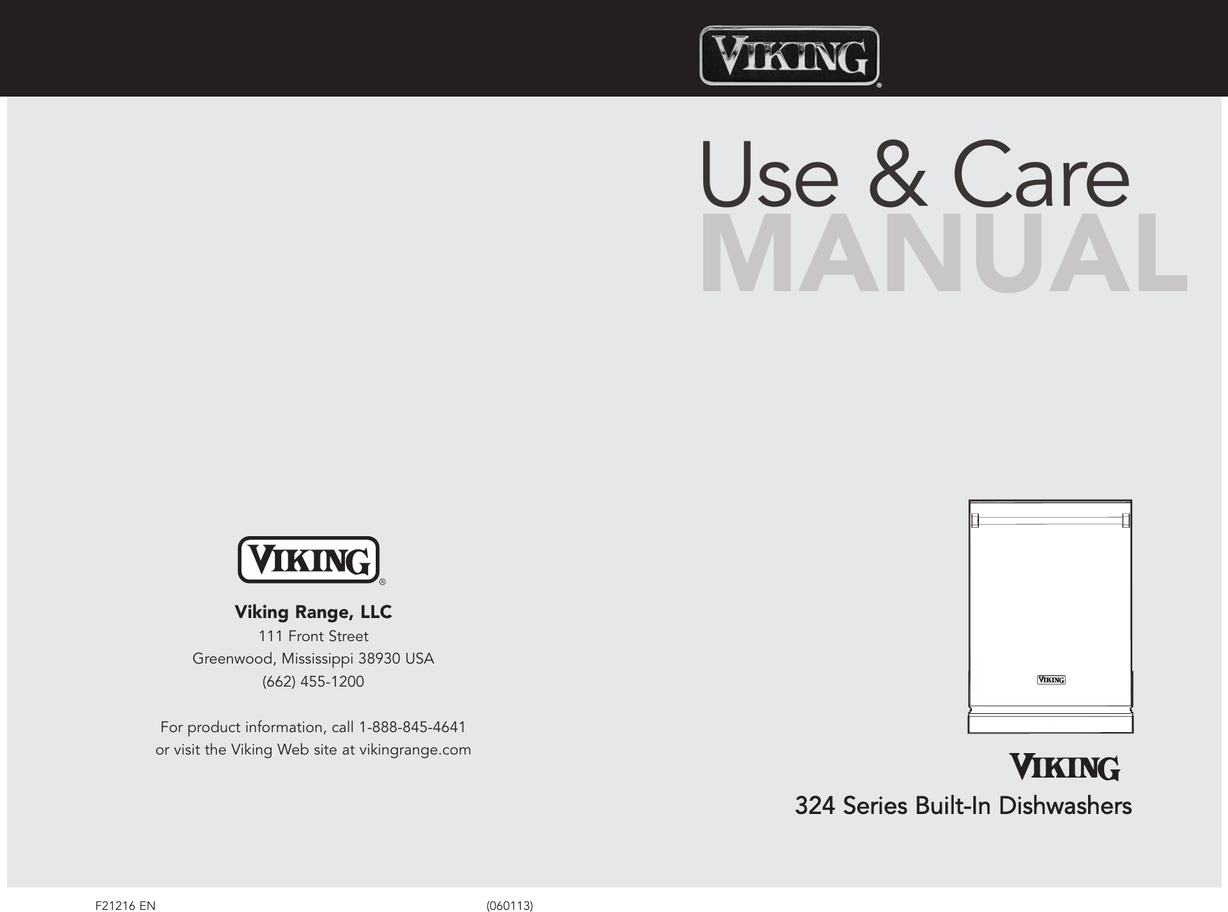 Viking Dishwasher 324 Users Manual F21216 EN