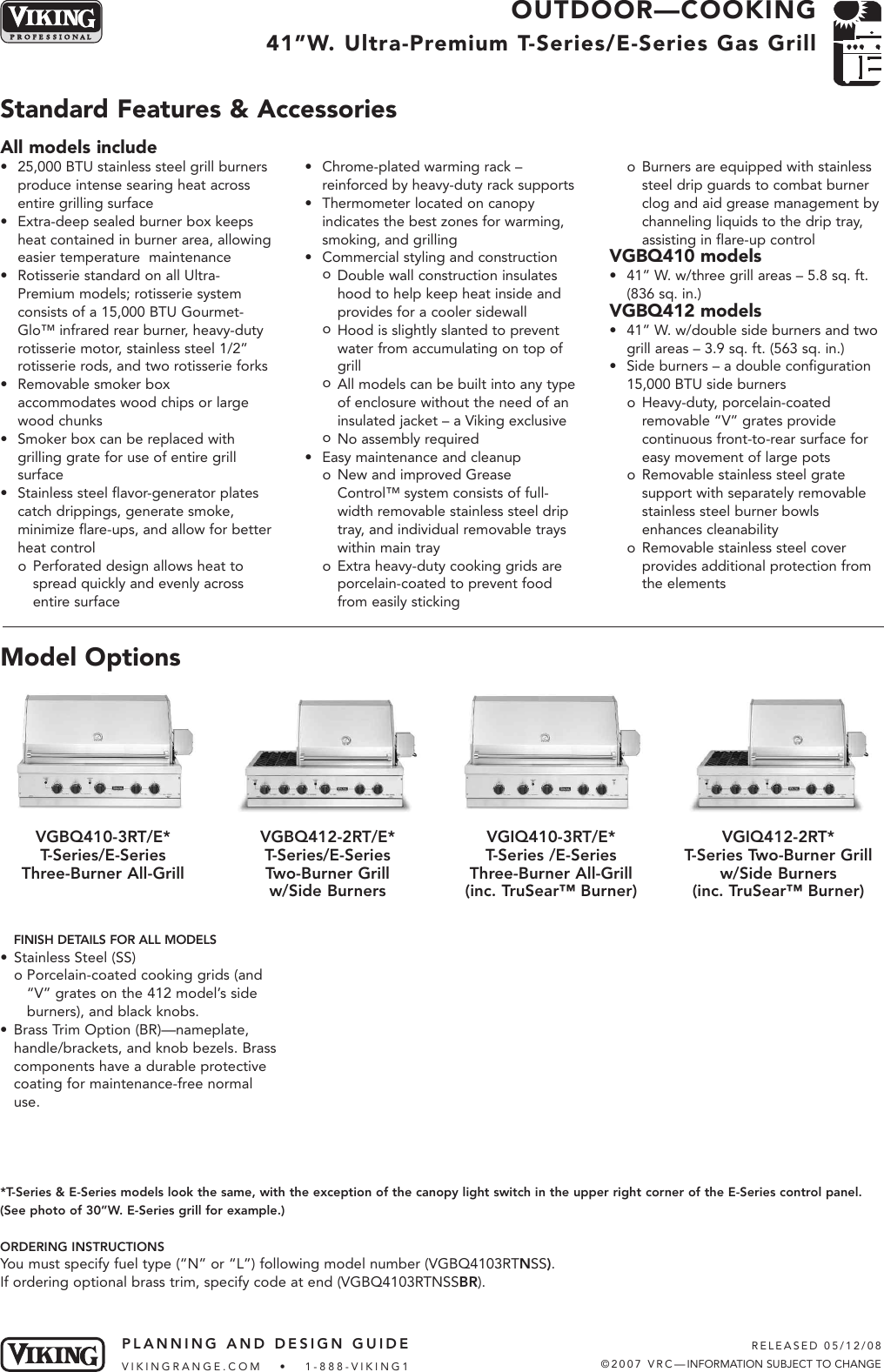 Page 1 of 8 - Viking Viking-Vgbq410-3Rt-E-Users-Manual- Design Considerations  Viking-vgbq410-3rt-e-users-manual