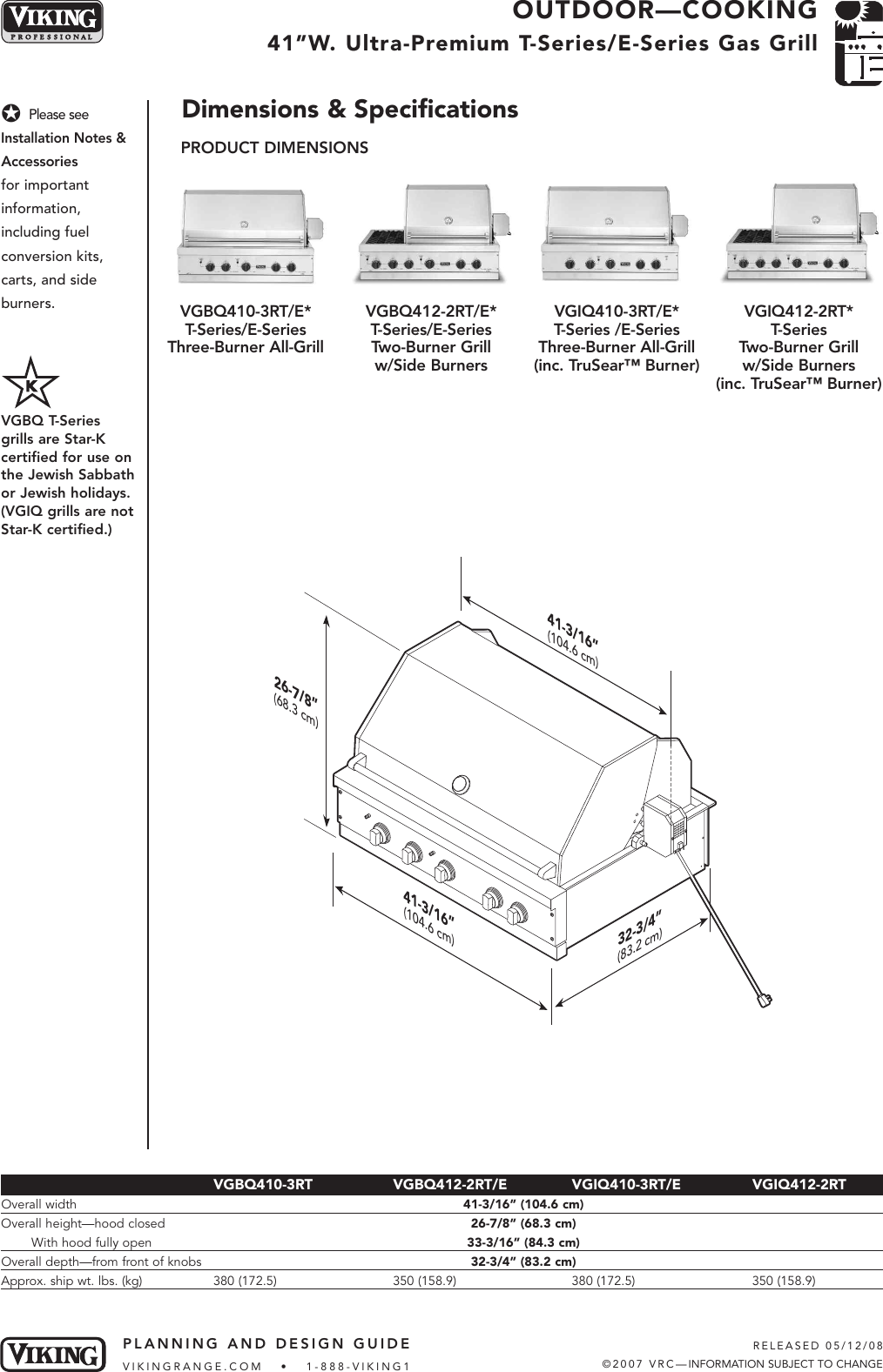 Page 3 of 8 - Viking Viking-Vgbq410-3Rt-E-Users-Manual- Design Considerations  Viking-vgbq410-3rt-e-users-manual